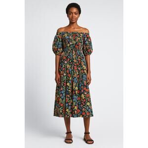 Cara Cara SZ M Mimi Dress Floral Garden Black NWOT